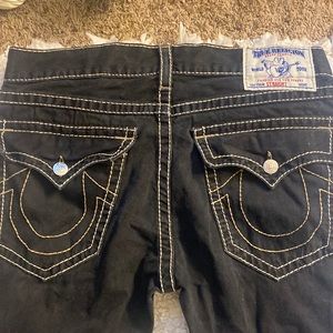 Men True Religion Black with Light Brown stitches